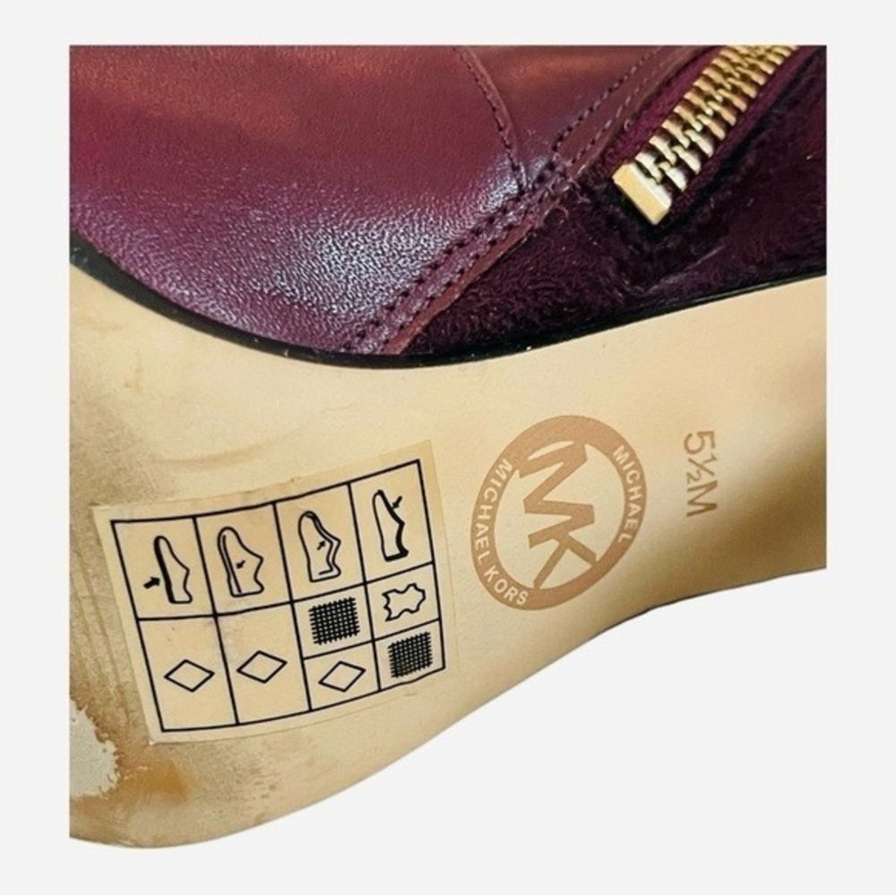 Michael Kors Sabrina Burgundy Leather Over-the-Knee Boots Size 5.5 - Picture 12 of 12